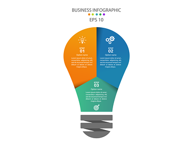 Infographic template with bulb style background design illustration infographic infographics template template design
