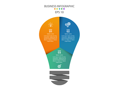 Infographic template with bulb style