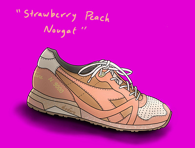 Strawberry Peach Nougat sneaker sneaker illustration