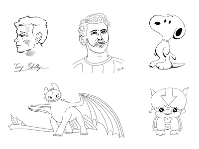 Miscellaneous Line Work & Sketches lionel messi messi peanuts thomas shelby toothless