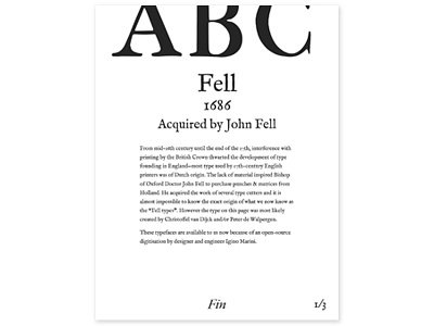 Fell - Three Periods of Type fell fell type type typeface typography
