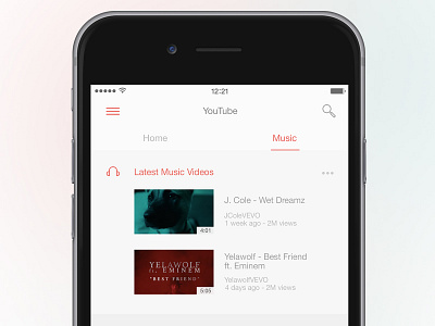 iOS Youtube Redesign app concept flat ios ios8 iphone music redesign ui videos youtube