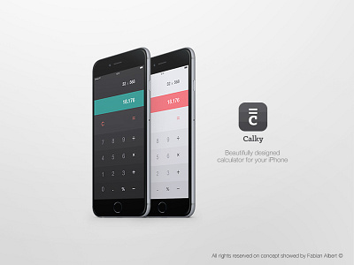 Calky - iOS Calculator app appstore calculate calculator calky concept flat icon ios iphone ui ux