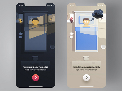 Dream App - Client app apple design dream flat illustration ios iphone lucid memories night sleep