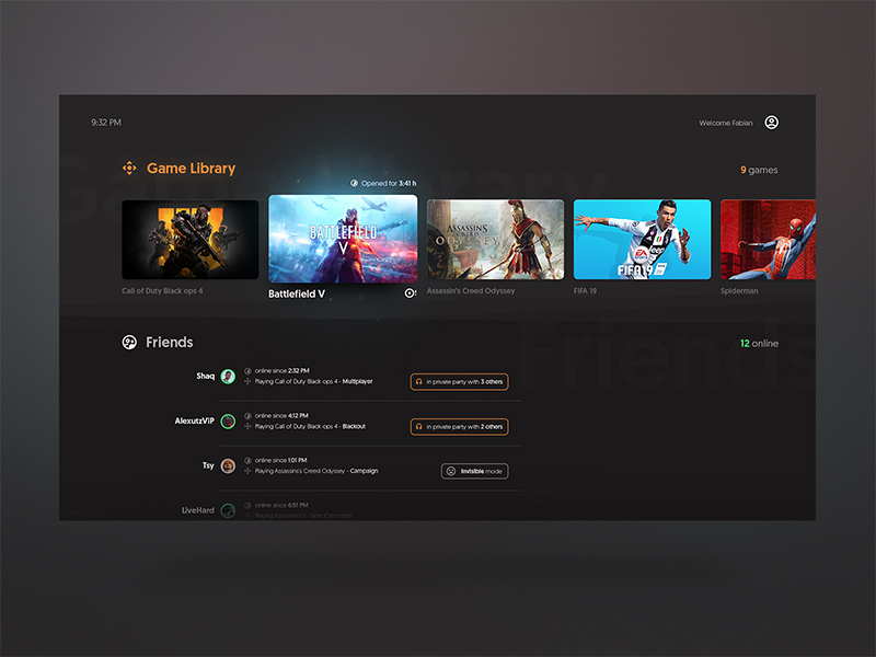  Gaming Console Interface Concept by Fabian Albert on Dribbble