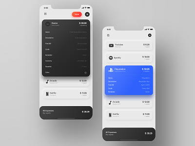 Subscription Manager | iOS app calendar concept design expenses ios iphone manage manager money subscription subscriptions track ui