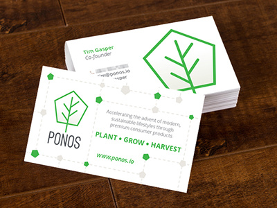 Ponos Business Cards austin bizcards business cards hydroponics ponos