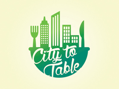 City to Table logo austin grow agriculture farming sustainable city to table fruit vegetables food garden illustration logo