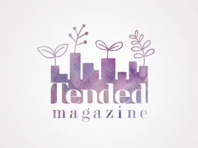 Tended logo (idea #1) buildings city garden logo magazine plants urban