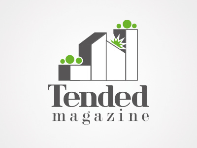Tended logo (idea #2) city buildings plants logo magazine garden urban
