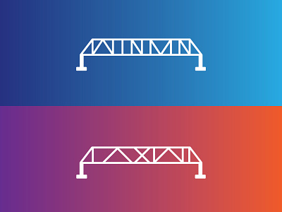 Mid West Music Fest - Bridges bridge driftless festival gradient gradient color icon illustration la crosse logo midwest minnesota mississippi river music winona wisconsin
