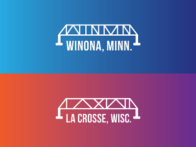 Mid West Music Fest - Bridge Towns branding bridge design driftless festival gradient icon illustration la crosse logo midwest minnesota music typography winona wisconsin