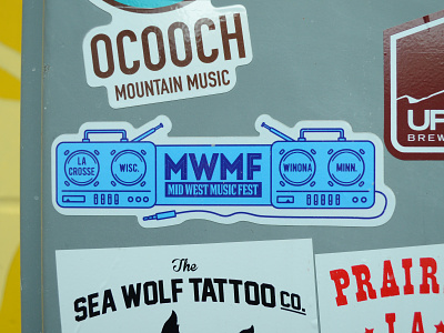 Mid West Music Fest Sticker branding design driftless livemusic logo madeinmn midwestmusicfest sticker typography winonaminnesota