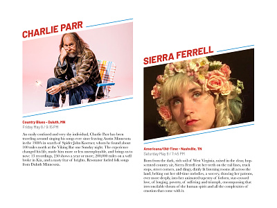 Charlie Parr & Sierra Ferrell design driftless graphicdesign layout midwest minnesota music virtualfest