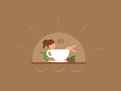 girl and coffee character design graphic design illustration vector