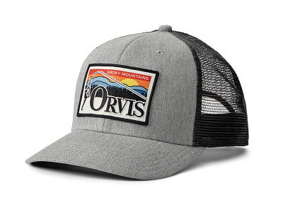 Orvis Hats apparel graphics baseball cap branding fishing hat fly fishing graphic design logo orvis patch design trucker hat