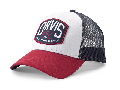 Orvis Hats apparel graphics baseball cap branding fishing hat fly fishing graphic design logo orvis patch design trucker hat