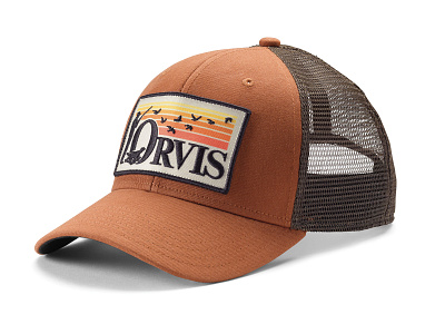 Orvis Hats apparel graphics baseball cap branding design fly fishing graphic design illustration logo orvis patch design trucker hat