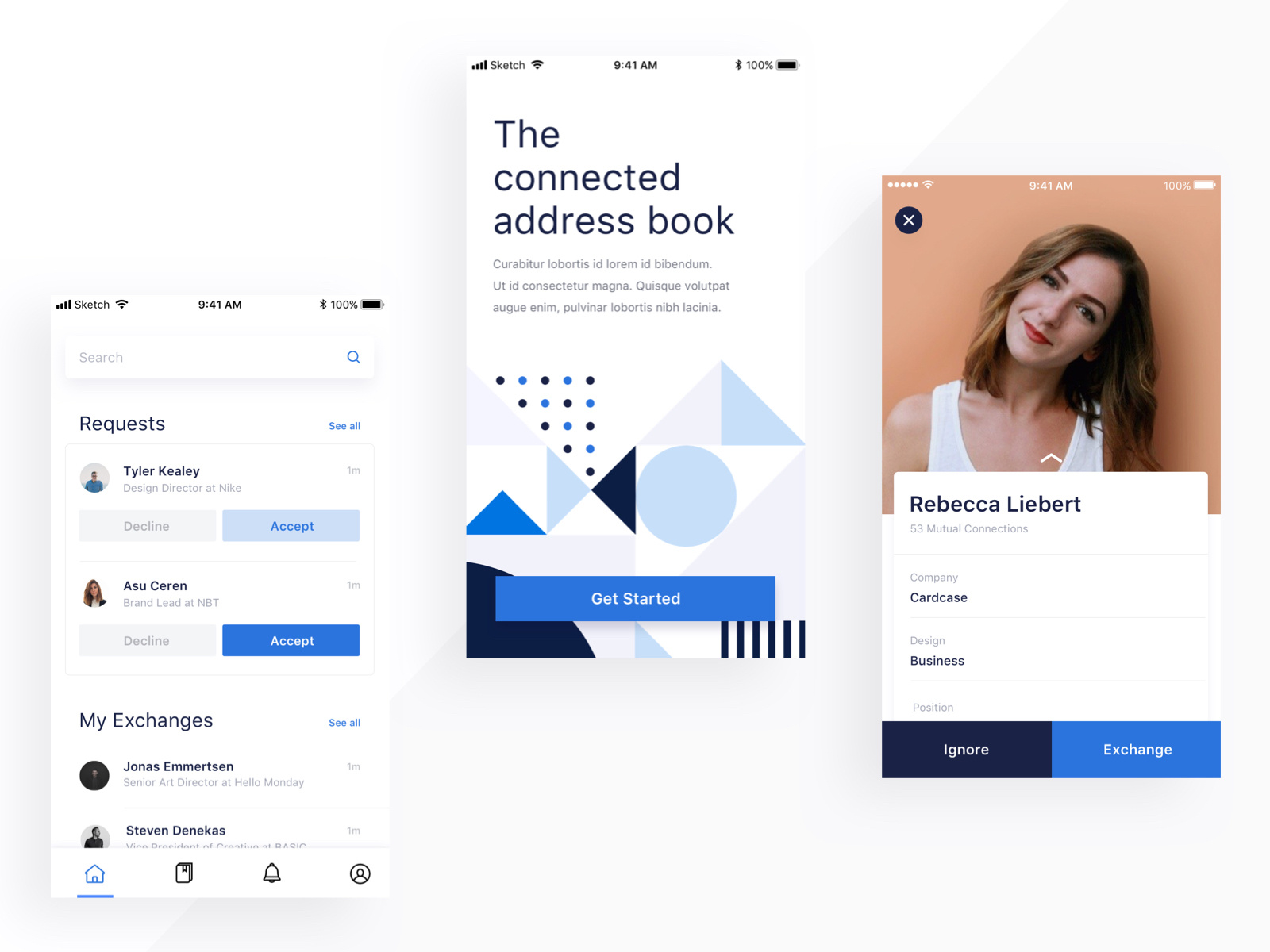 From the Archives Connected Address Book by Tom Treadway on Dribbble