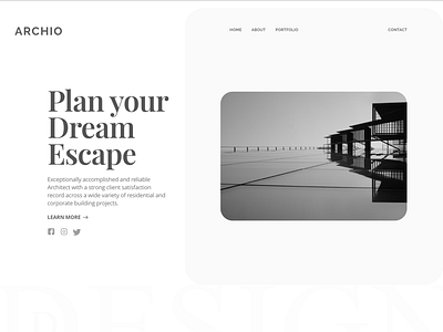 Architect Landing Page branding corporate design graydesign monogram ui ux webdesign