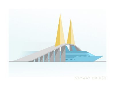 Tampa Posters - Skyway Bridge bridge cruise ship skyway skyway bridge tampa