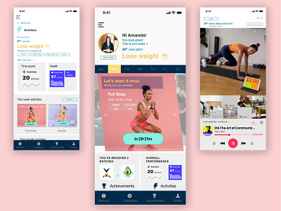 workoutapp app brand design graphicdesign icon mockup ux workout workout app workout app for women workout of the day