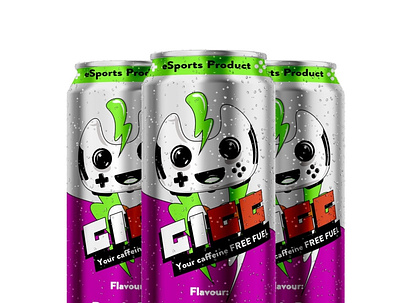 Mascot and packaging for eSports Energy Drink for Young Gamers anime brand branding illustration japan japanese art logo manga mascot packaging product product label