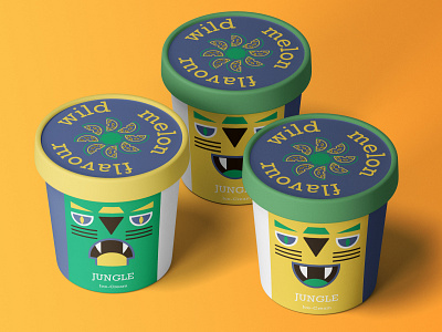 JUNGLE Ice-Cream bauhaus brand branding geometric design ice cream illustraion logo minimalism package packaging vector