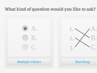 Lesson Question Type borders button radio button selection