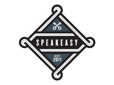 Speak Easy Logo bold condensed borders celtic knot keys logo sans serif stripes