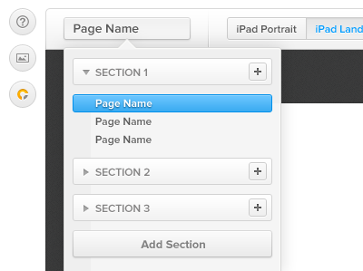 Sections & Pages Popover