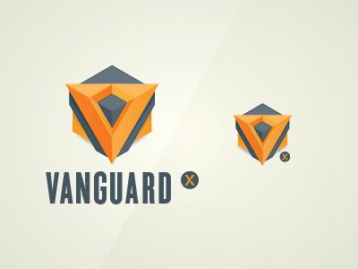 Vanguard Logo Concept 1 design isometric logo orange