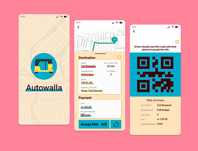 Autowalla - An auto pickup app app branding design illustration logo ui ux