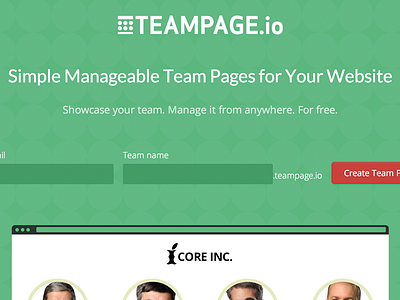 TeamPage.io Landing Page