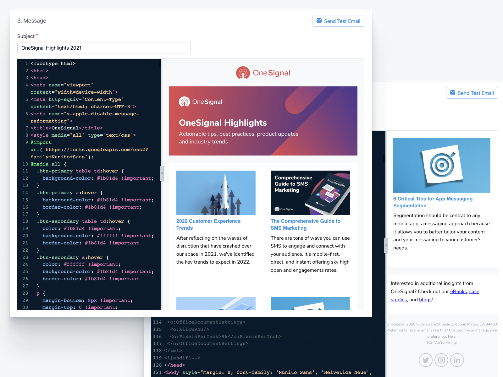 HTML Email Code Editor By Lee Munroe For OneSignal On Dribbble