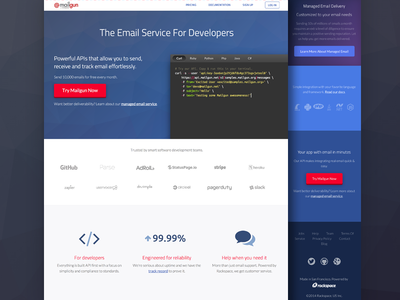 Mailgun Homepage api code developers email mailgun responsive transactional website