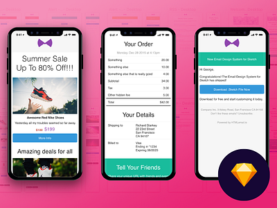 Email Template Design System and UI Kit for Sketch