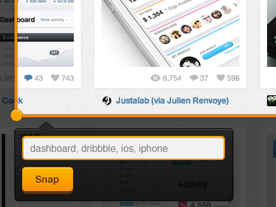 Snap button input osx overlay panel screenshot tags ui