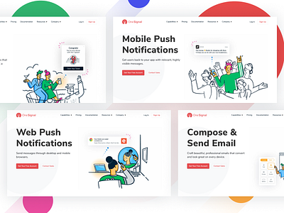 OneSignal Message Platform Landing Pages