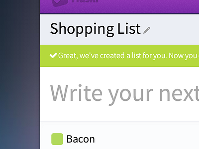 Todo List bacon flask list new shopping tasks todo