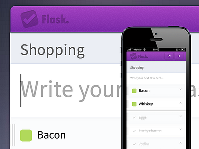 Responsive To Do List bacon flask iphone list responsive rwd shopping tasks todo