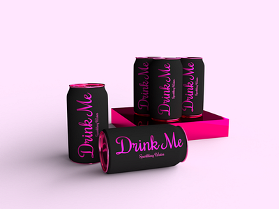 Drink Me 3d art aliceinwonderland branding concept branding design design drink girly mean girls packaging design pink visual design
