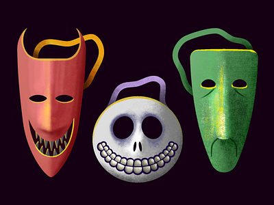 This is Halloween! Halloween! Halloween! affinitydesigner brushes halloween illustration ipad masks nightmare nightmarebeforechristmas texture