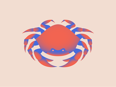 Little Pointy claws crab gradients illustration
