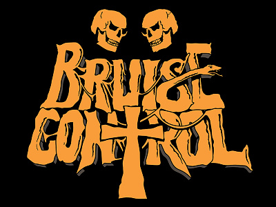 Bruise Control Detail fake band hand lettering heavy metal lettering metal rawk