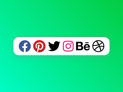 Social Share 010 adobe xd adobexd behance button buttons daily ui 010 dailyui dribbble facebook instagram pinterest share social media socialmedia twitter ui