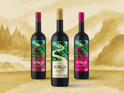 Soroa Wine design graphic design illustraion label packaging labeldesign packaging wine wine bottle wine label