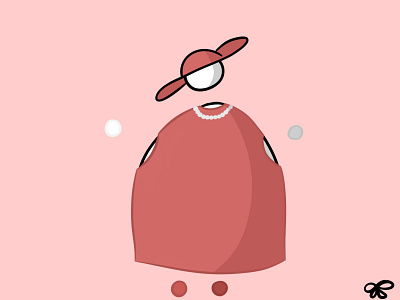 Fancy Blob cartoon character character design dress egg fancy hat illustration necklace pink snowman