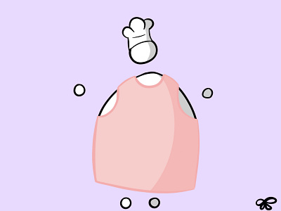 Chef Blob cartoon character character design chef chef hat chefs cooking hat dress egg hat illustration pink snowman