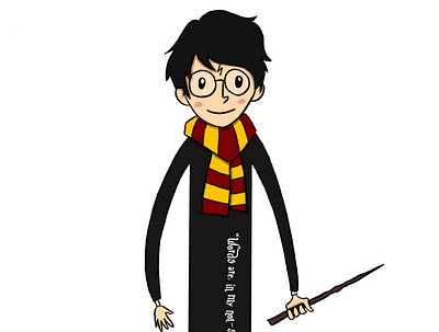Harry Potter Bookmark bookmark cartoon character harry potter illustration scarf wand